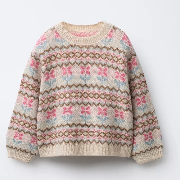 Zara Other - ZARA JACQUARD KNIT SWEATER WITH WOOL- 4 years